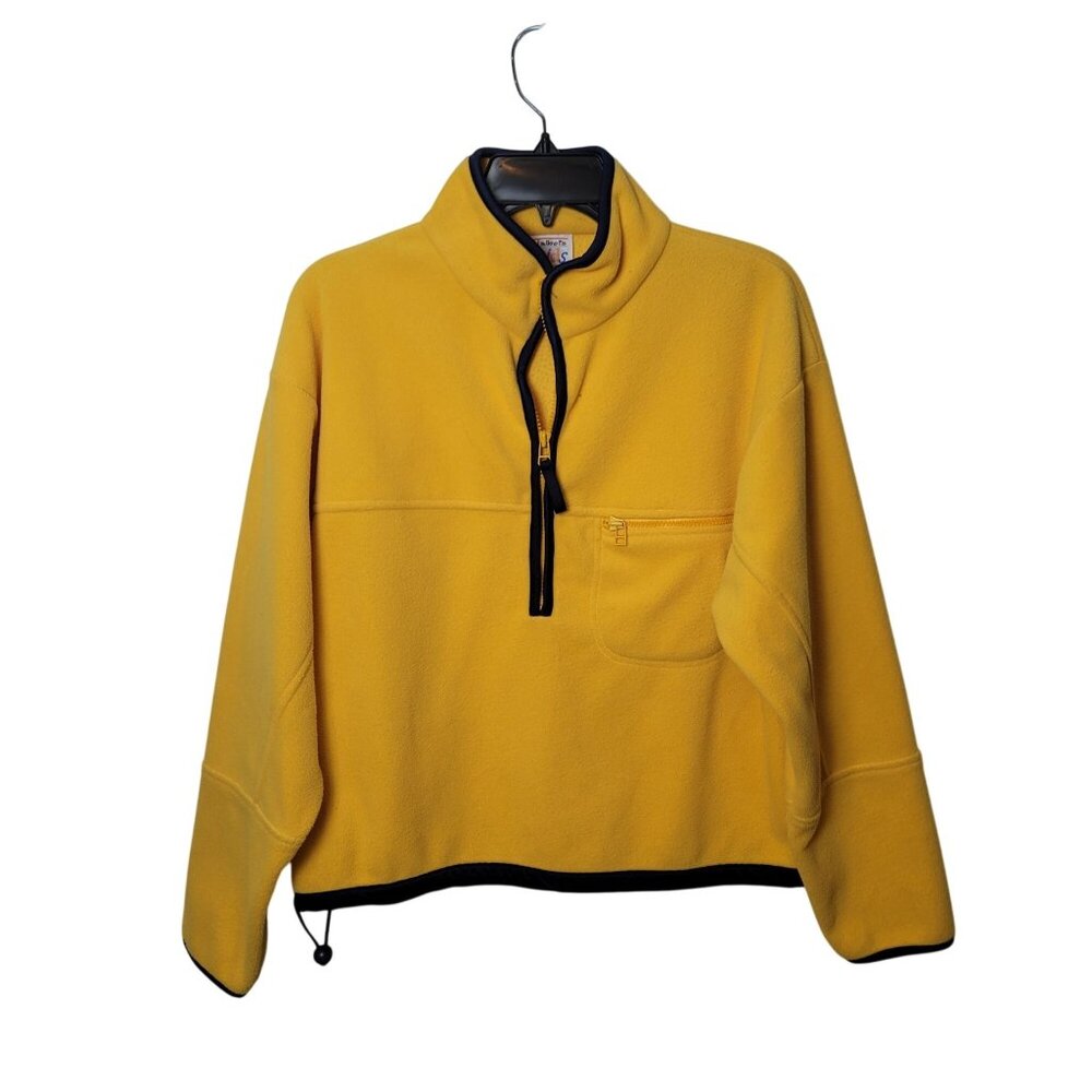 Vintage Talbots Kids Yellow Fleece Pullover XXL-16 Half-Zip Gorpcore, Mint Cond.